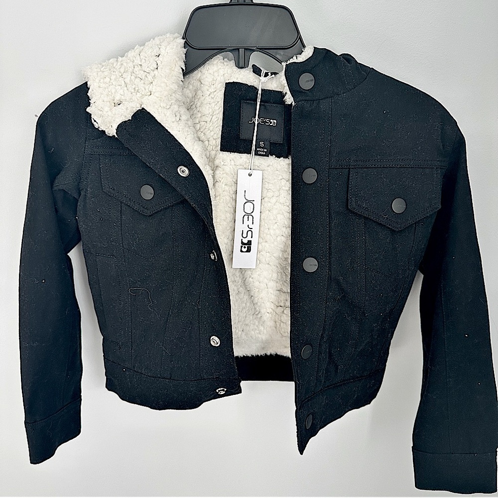 NWT Joe's Jeans Kids Black Sherpa-Lined Jacket - Size 5